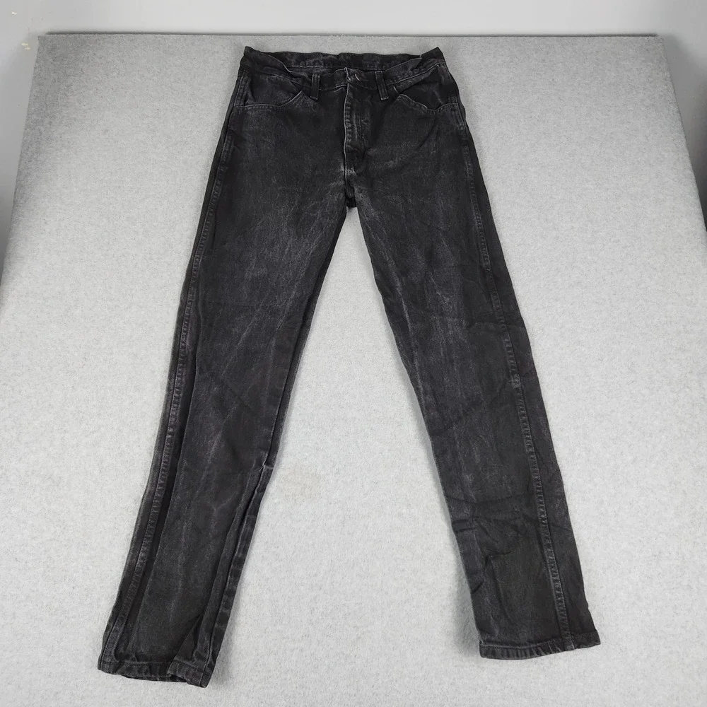 Rustler Jeans Mens 32x32 Black Denim Cotton Zip Fly Regular Fit Straight Leg